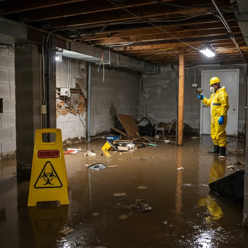 Flooded Basement Electrical Hazard in Cottonwood, AL Property